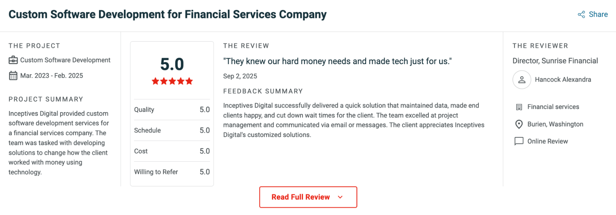 Verified Trustpilot review